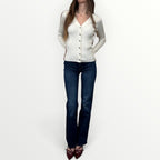 GUESS - CARDIGAN A COSTINA CON BOTTONI GIOIELLO
