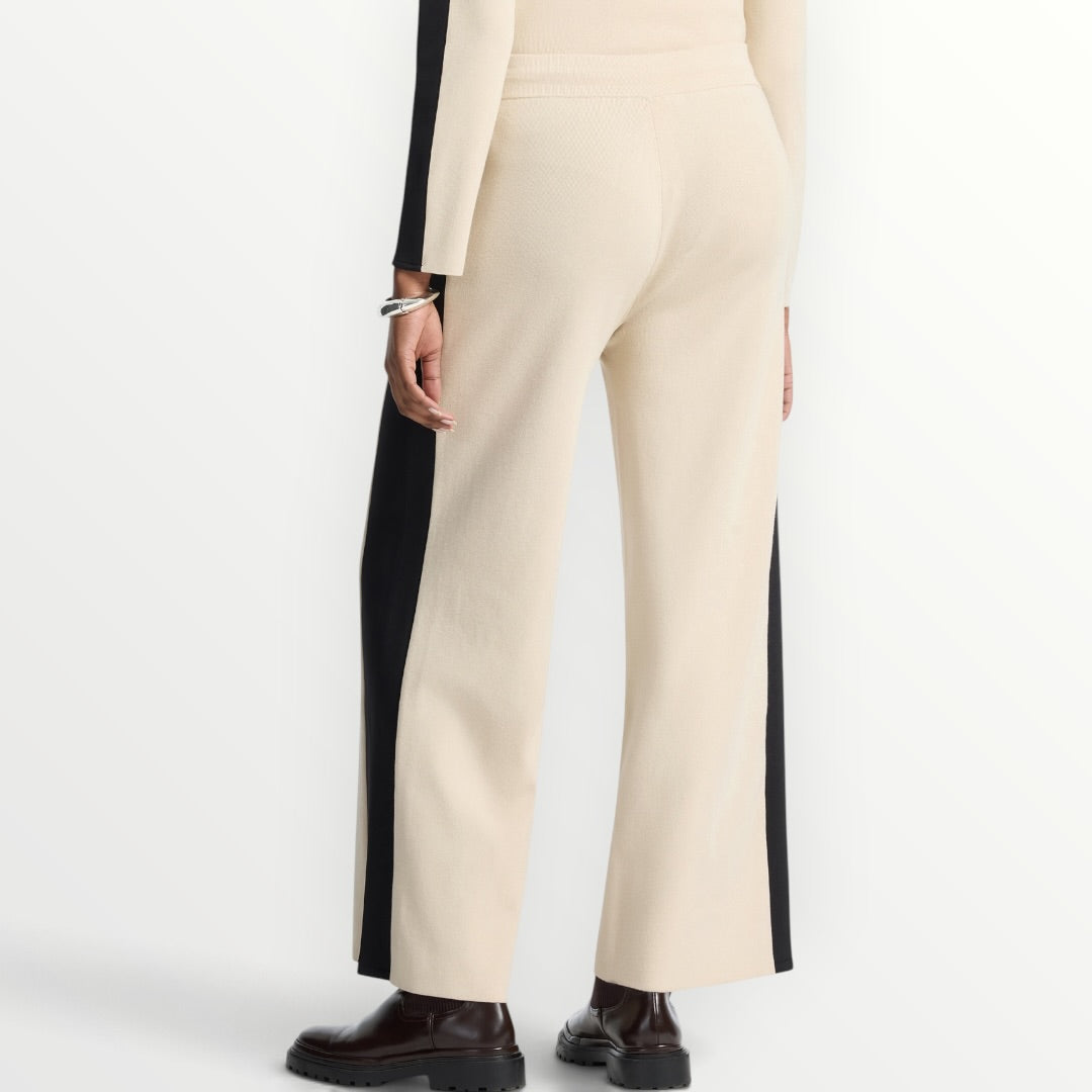 ELENA MIRO' - PANTALONE A PALAZZO IN MAGLIA CON COULISSE