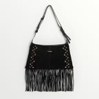 MIMI' MUA' - BORSA A TRACOLLA CON BORCHIE E FRANGE