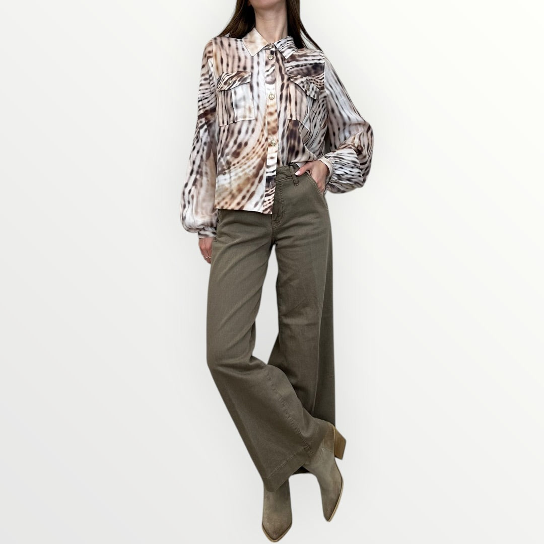 GUESS - CAMICIA LEGGERA CON TASCHINE IN FANTASIA