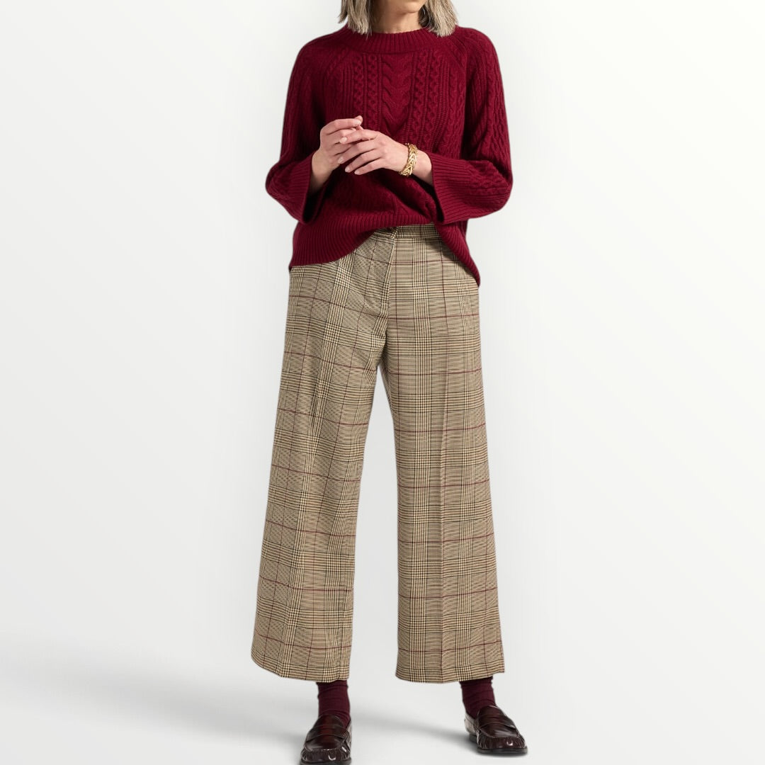 ELENA MIRO' - PANTALONE A PALAZZO IN PRINCIPE DI GALLES