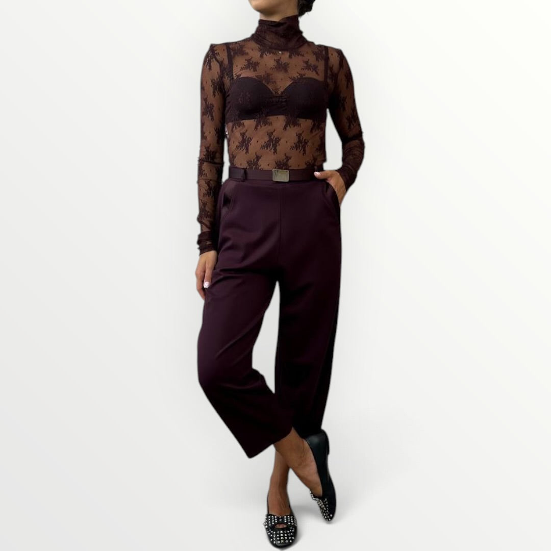 IMPERIAL - PANTALONE IN PUNTO MILANO CON CINTURA