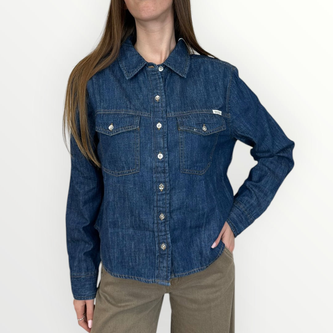 GUESS - CAMICIA DI JEANS CON LOGO PICCOLO