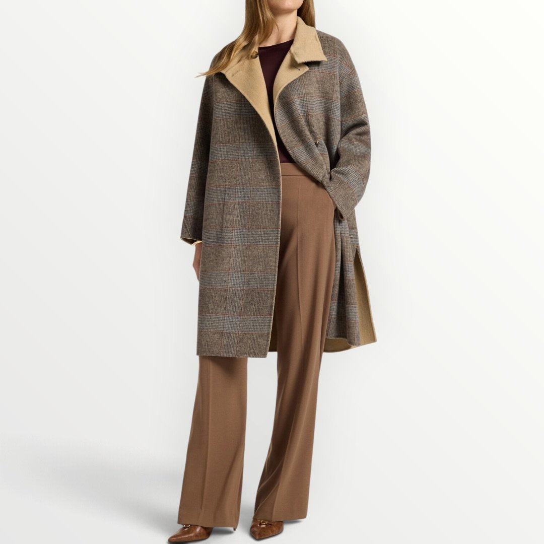 ELENA MIRO' - CAPPOTTO IN CHECK ASIMMETRICO