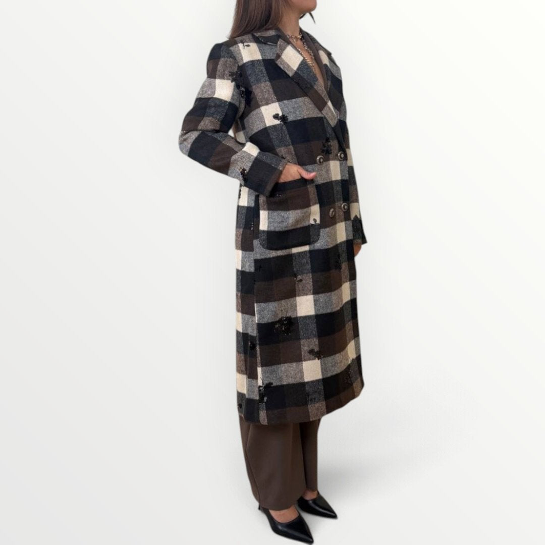 FRACOMINA - CAPPOTTO CON RICAMI IN PAILLETTES