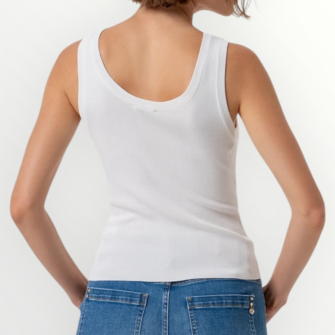 FRACOMINA - TOP IN MAGLIA CON BRILLANTINI