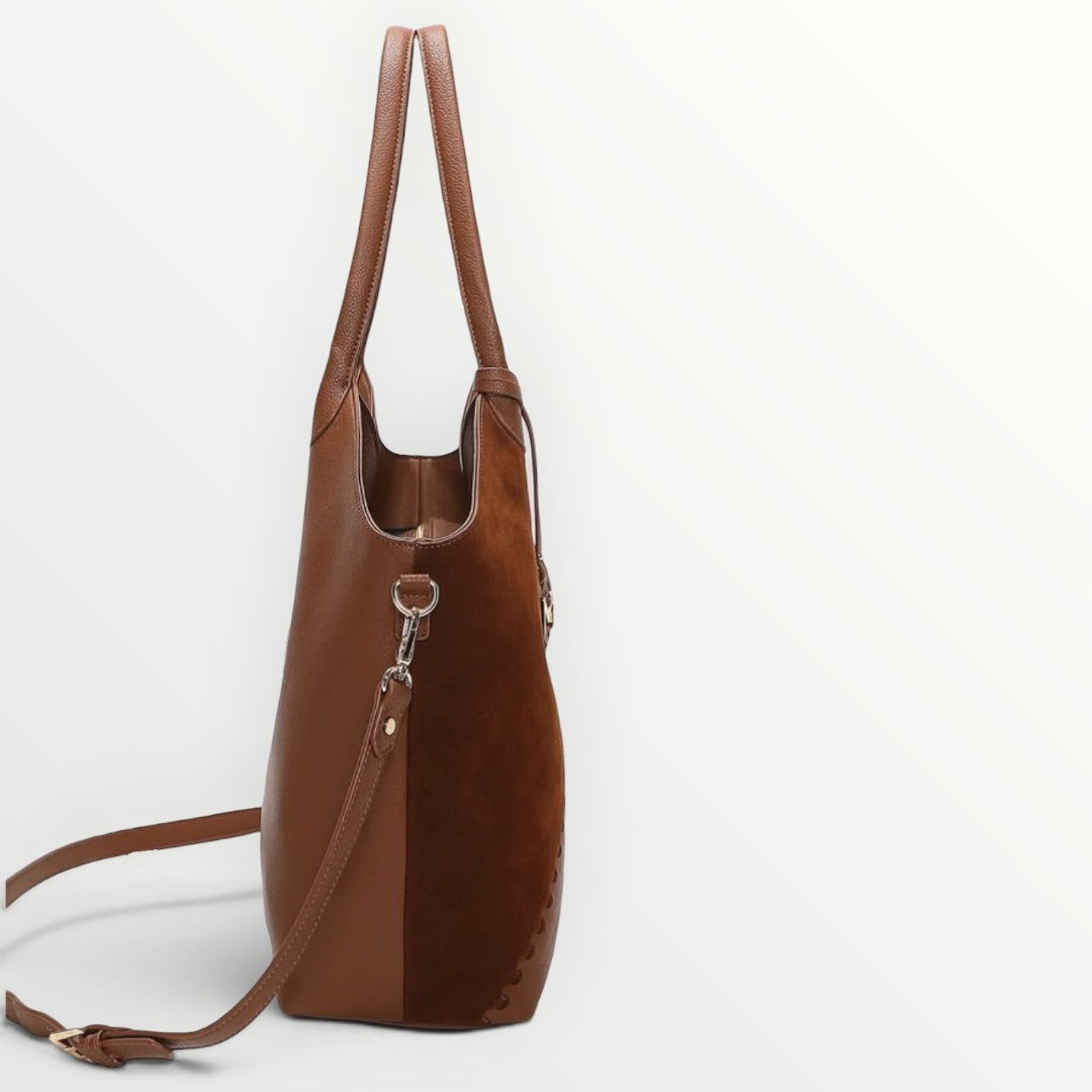 MIMI' MUA' - BORSA PATCH EFFETTO CAMOSCIO