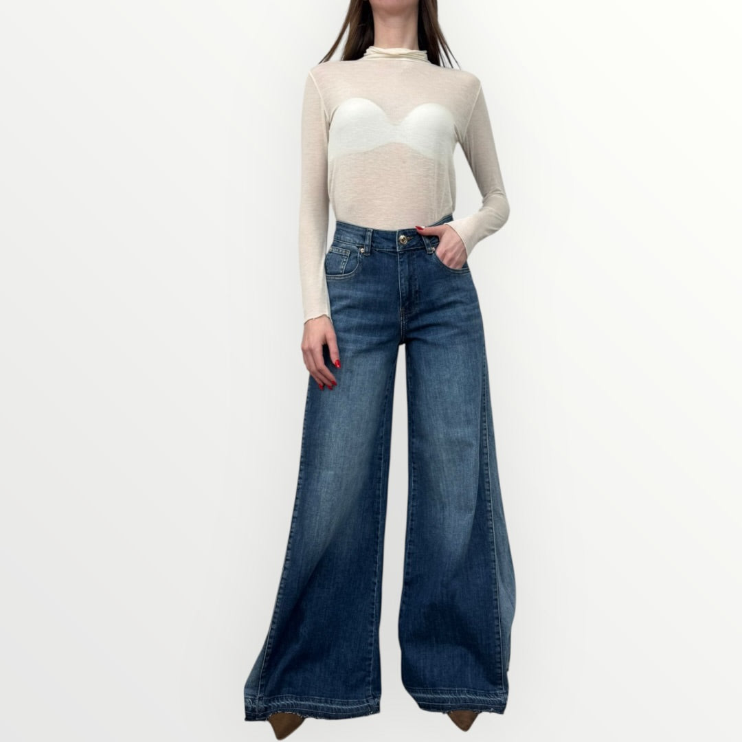 FRACOMINA - JEANS CON INSERTO IN DENIM