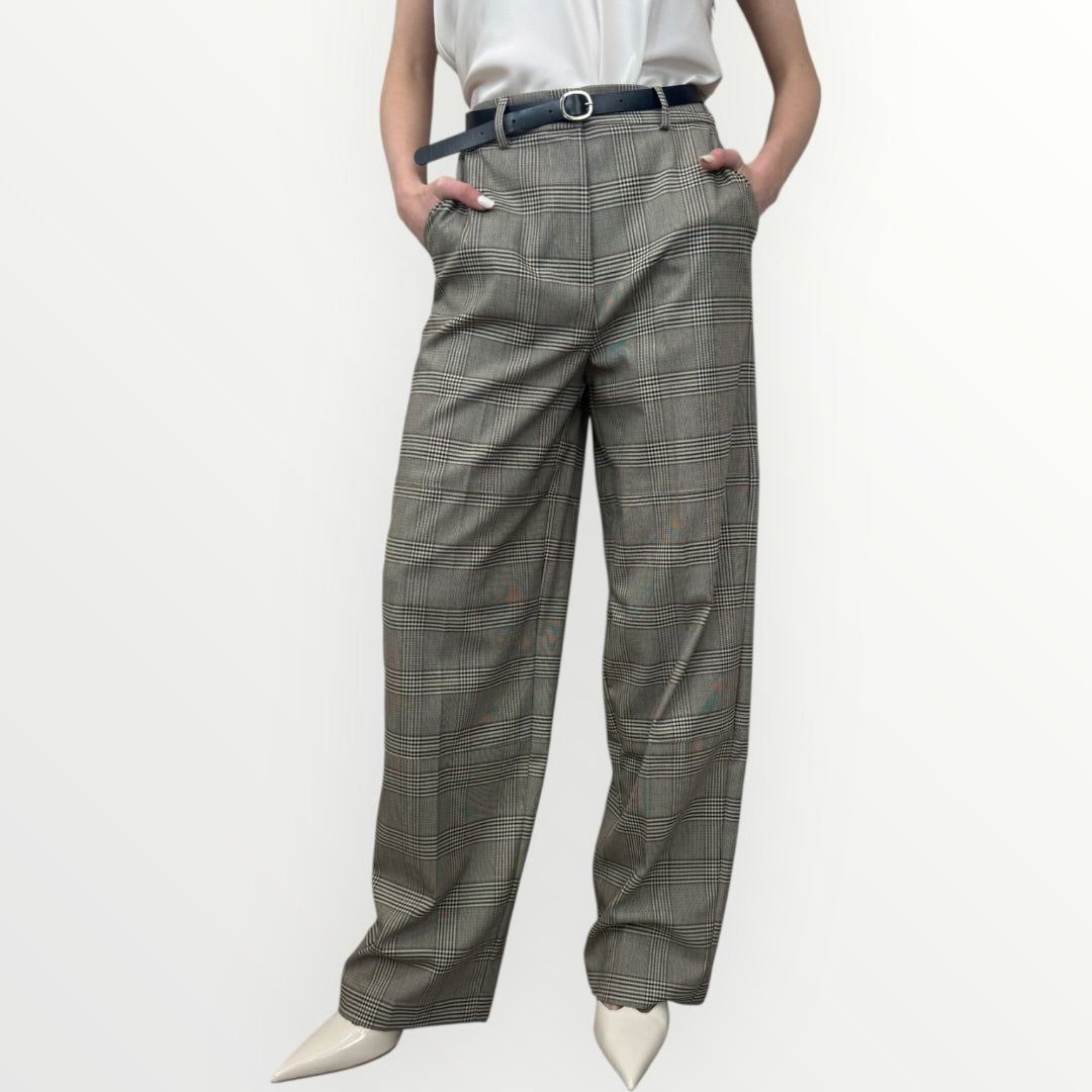 IMPERIAL - PANTALONE IN CHECK A PALAZZO