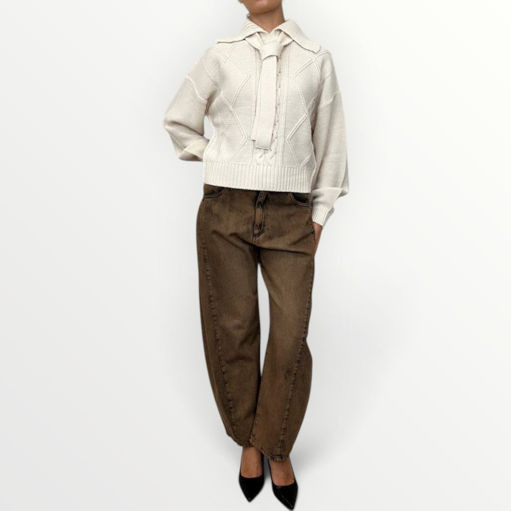 HAVEONE - MAGLIA CON CRAVATTINO
