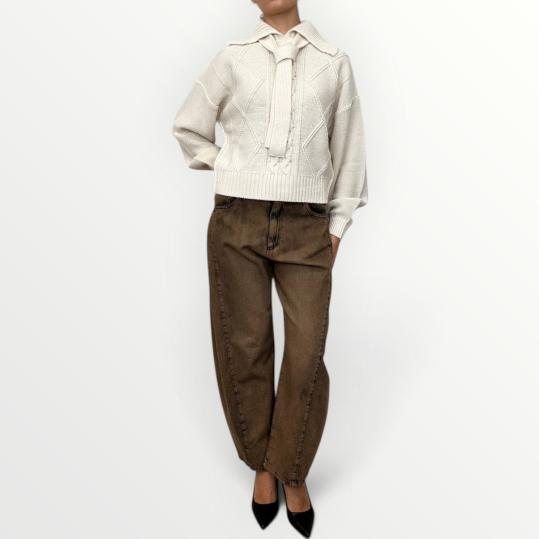 HAVEONE - MAGLIA CON CRAVATTINO