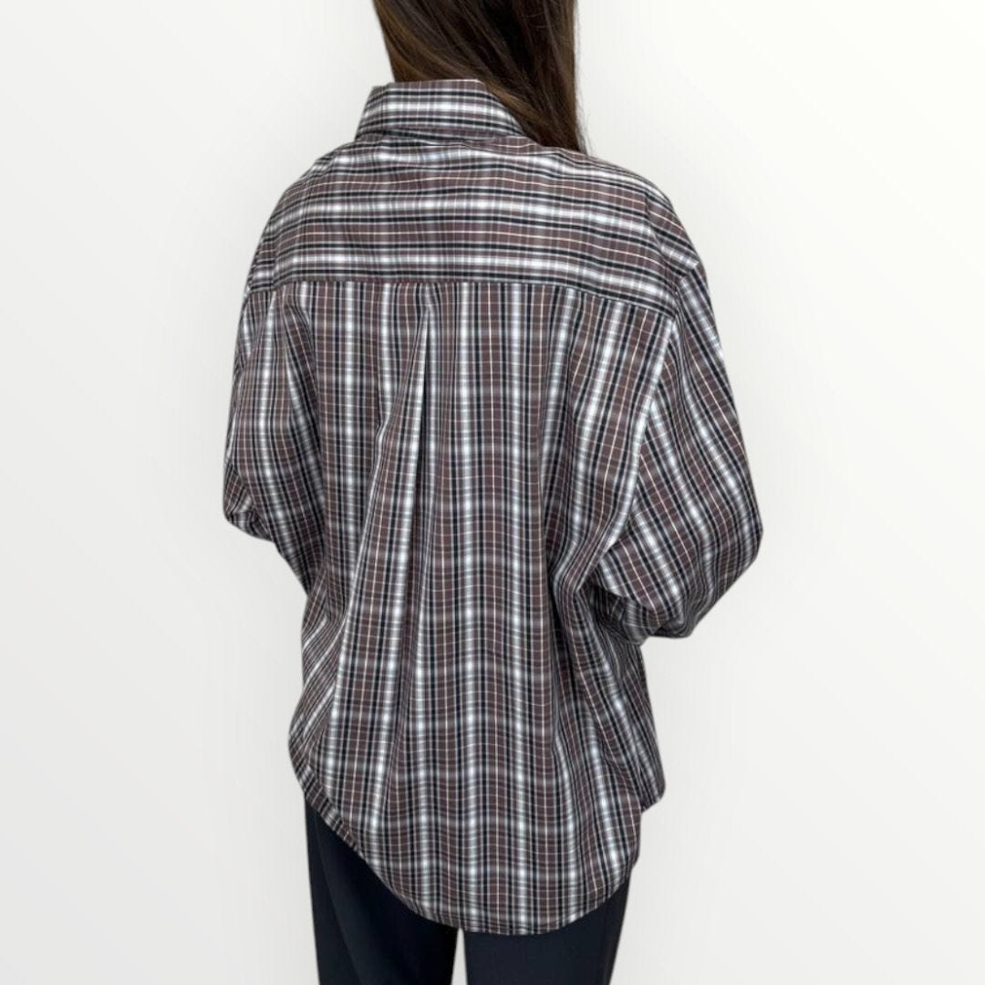 HAVEONE - CAMICIA A QUADRETTINI CON TASCHINO