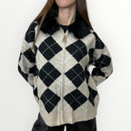AYFEE - CARDIGAN A ROMBI CON CAPPUCCIO