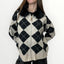 AYFEE - CARDIGAN A ROMBI CON CAPPUCCIO