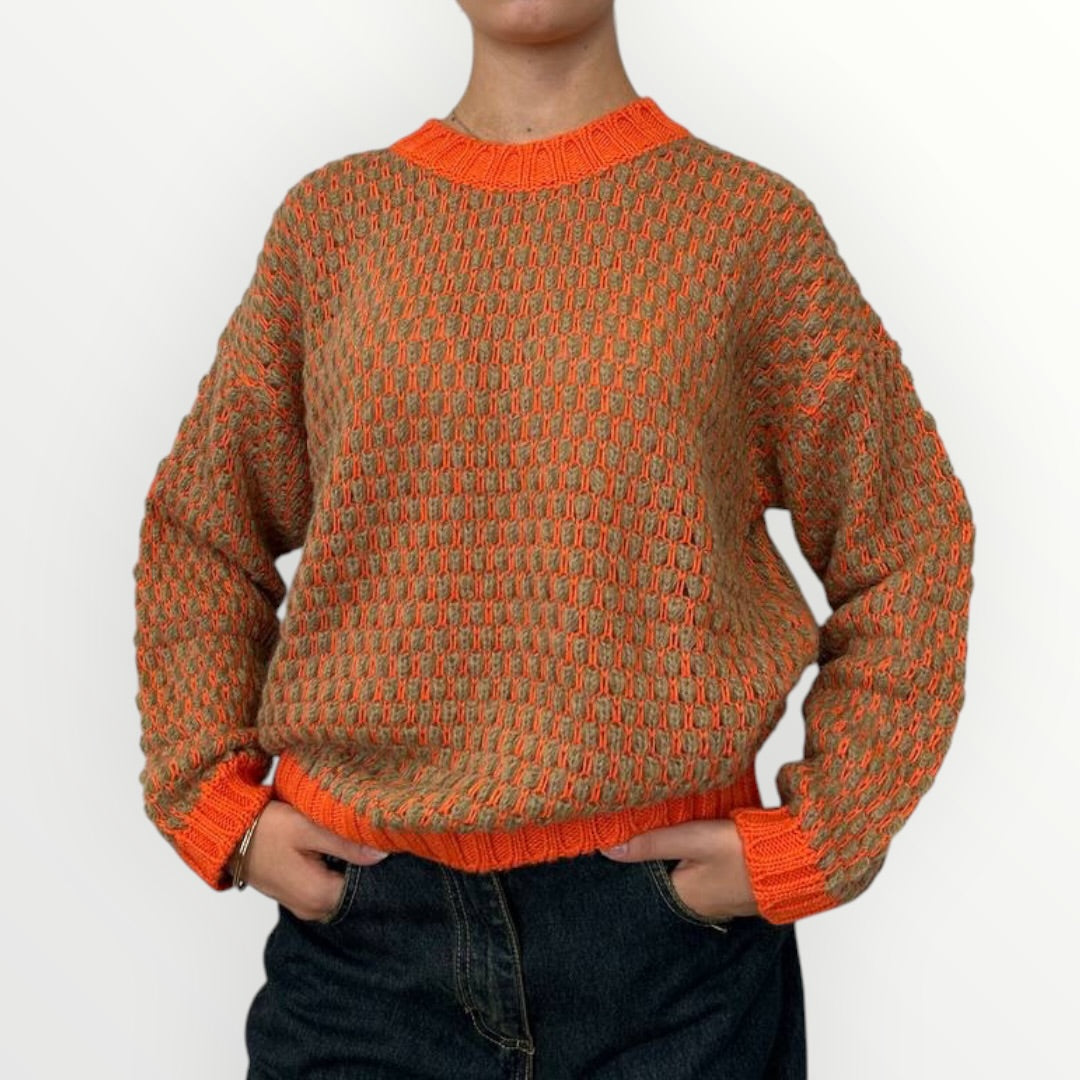 HAVEONE - MAGLIA TRAFORATA BI-COLOR