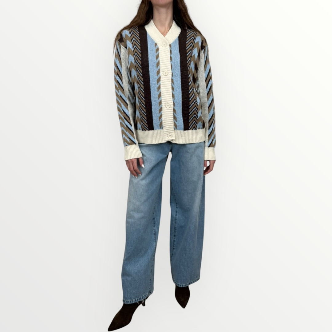 HAVEONE - CARDIGAN MOTIVO GEOMETRICO
