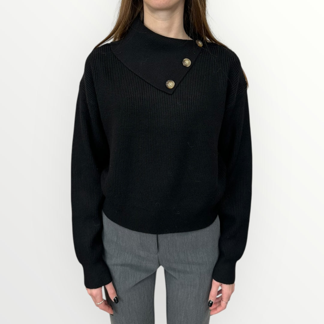 FERRONE - MAGLIA A COSTINE CON BOTTONCINI