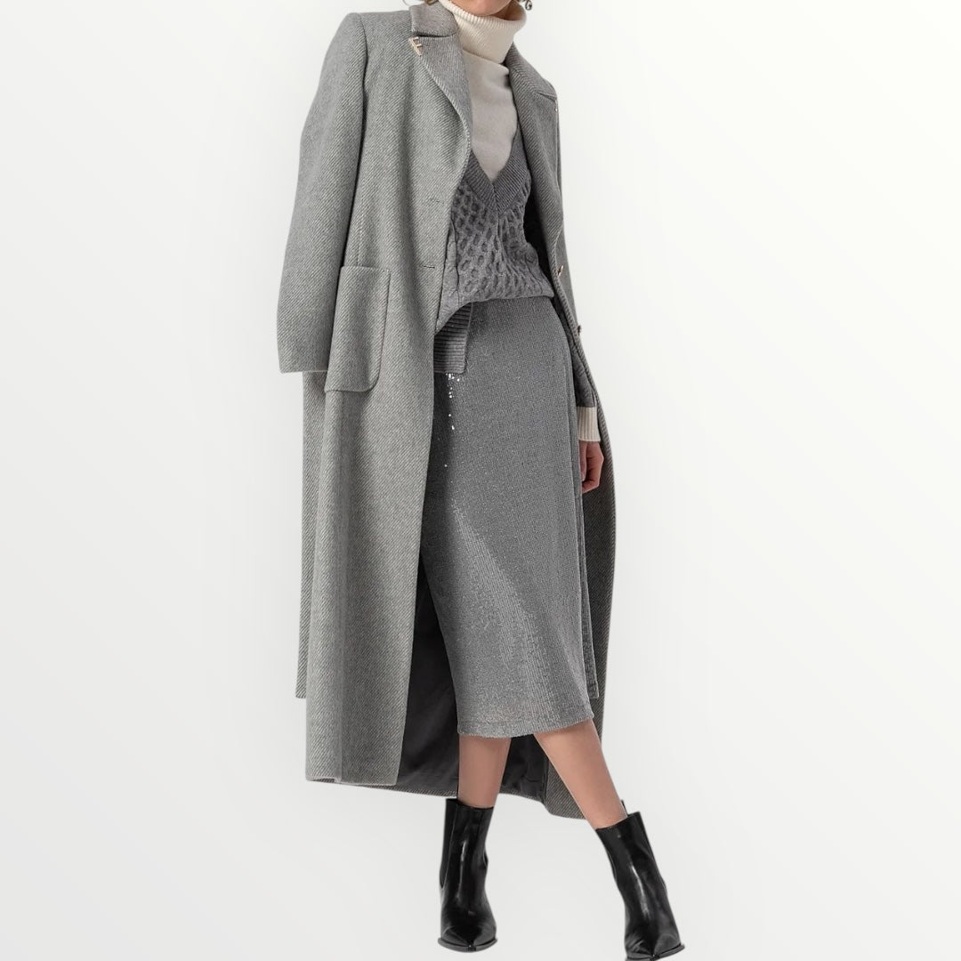 FRACOMINA - CAPPOTTO MONOPETTO TESSUTO SPIGATO