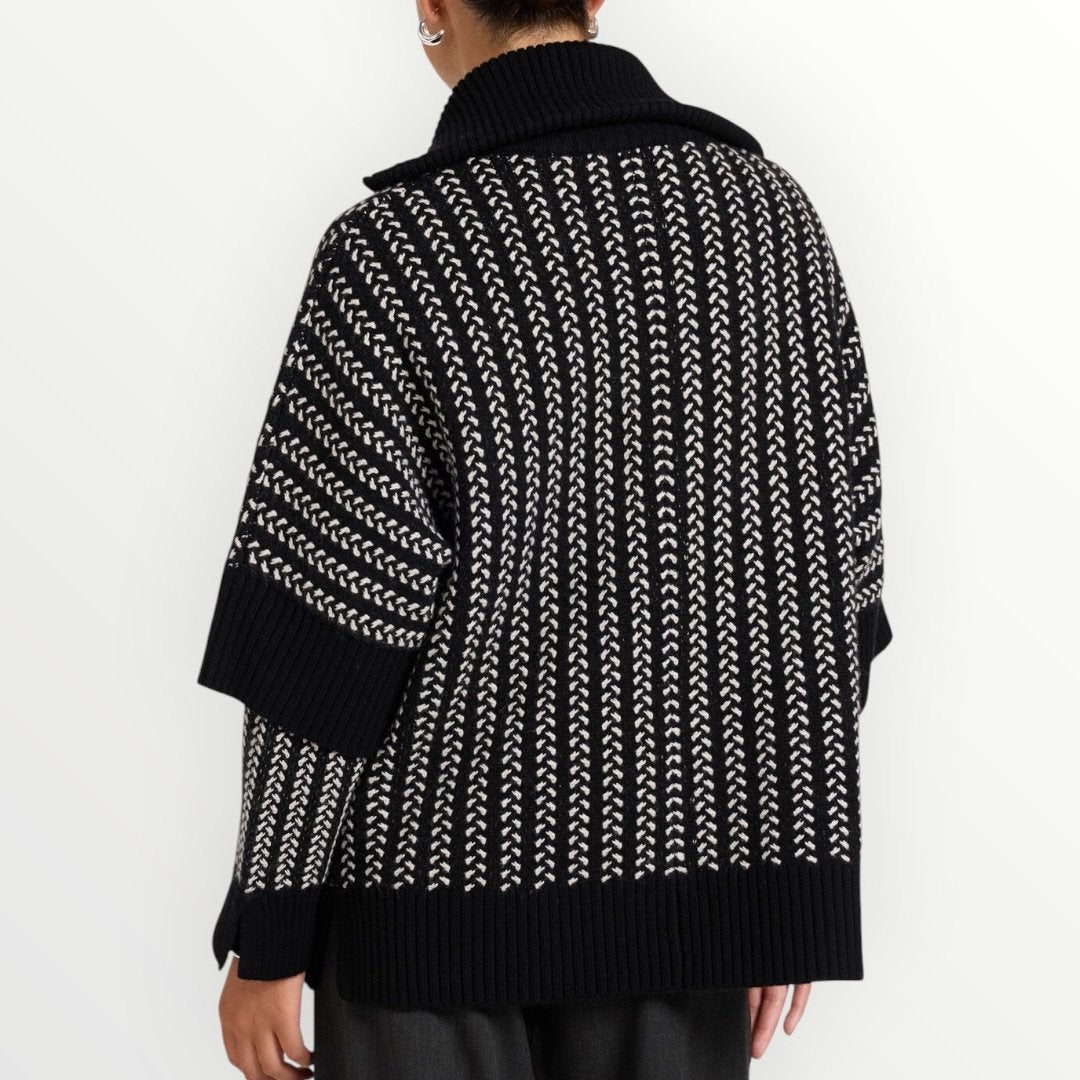 ELENA MIRO' - CARDIGAN A TRECCE CON ZIP