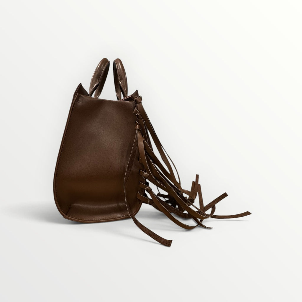 PASHBAG - BORSA CON ORSETTO E FRANGE LATERALI