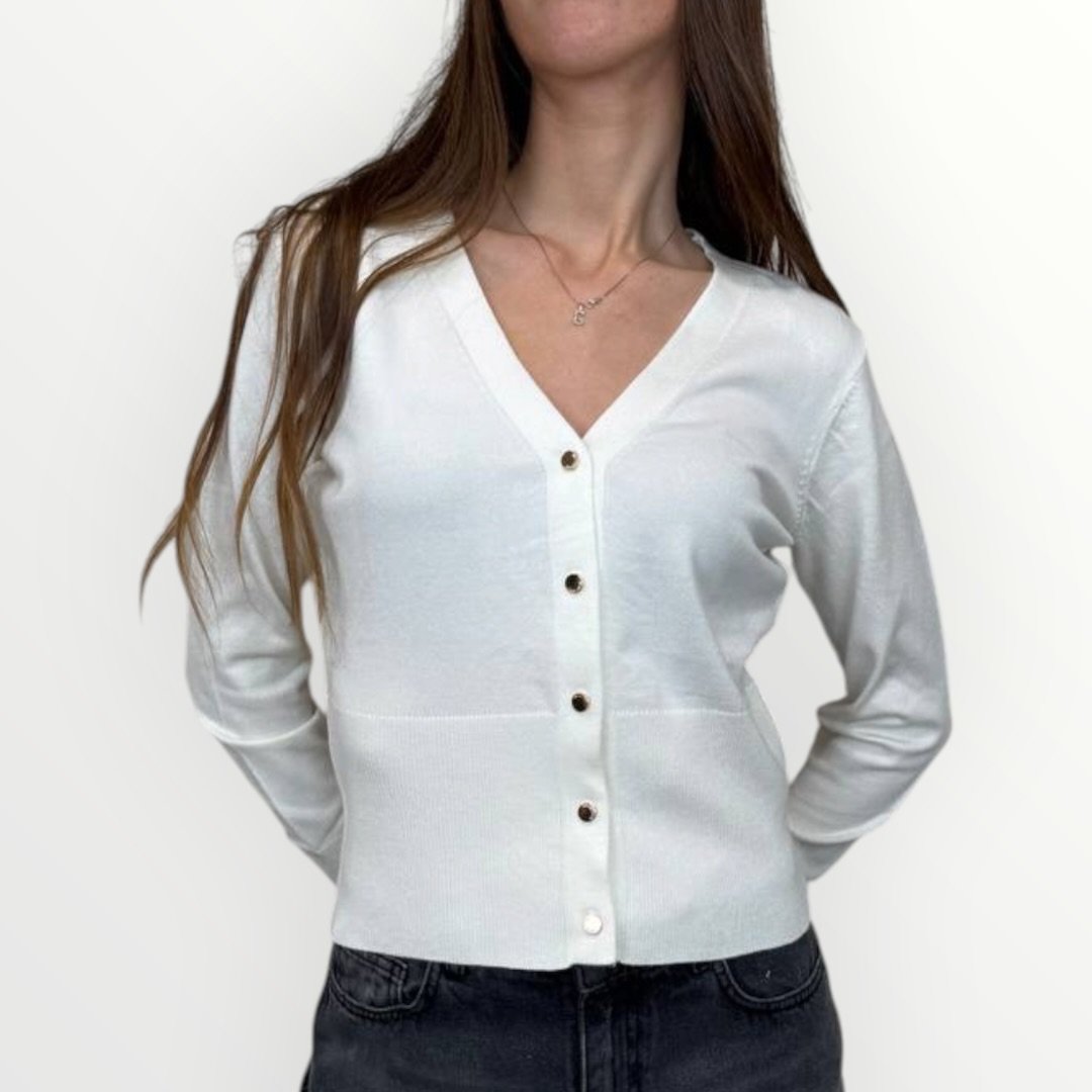 FRACOMINA - CARDIGAN SEMPLICE CON SCOLLO A V E BOTTONCINI Immagine principale del prodotto