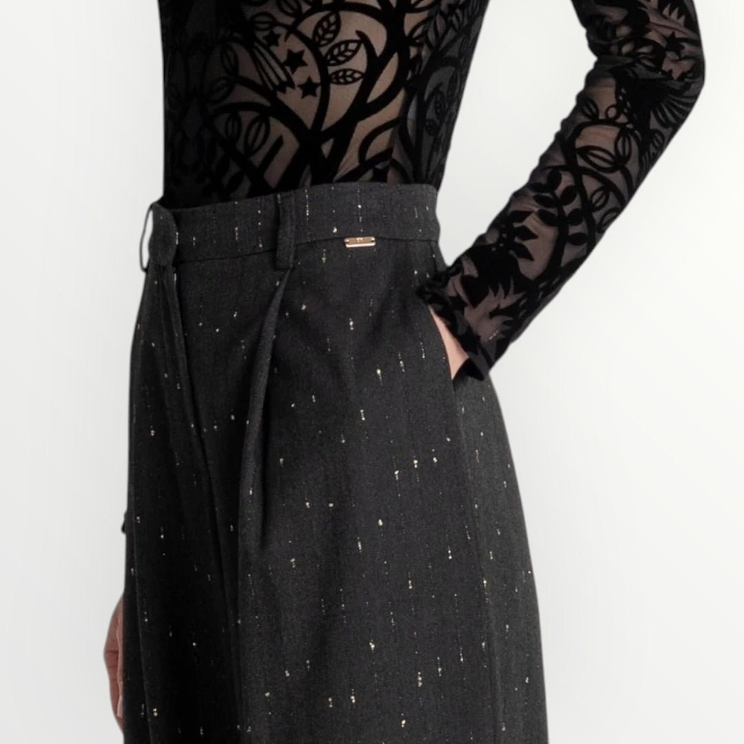 FRACOMINA - PANTALONE GESSATO CON LUREX