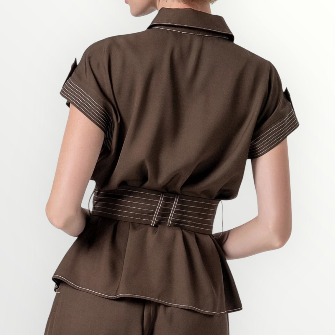 FRACOMINA - GIACCA IN VISCOSA CON CINTURA