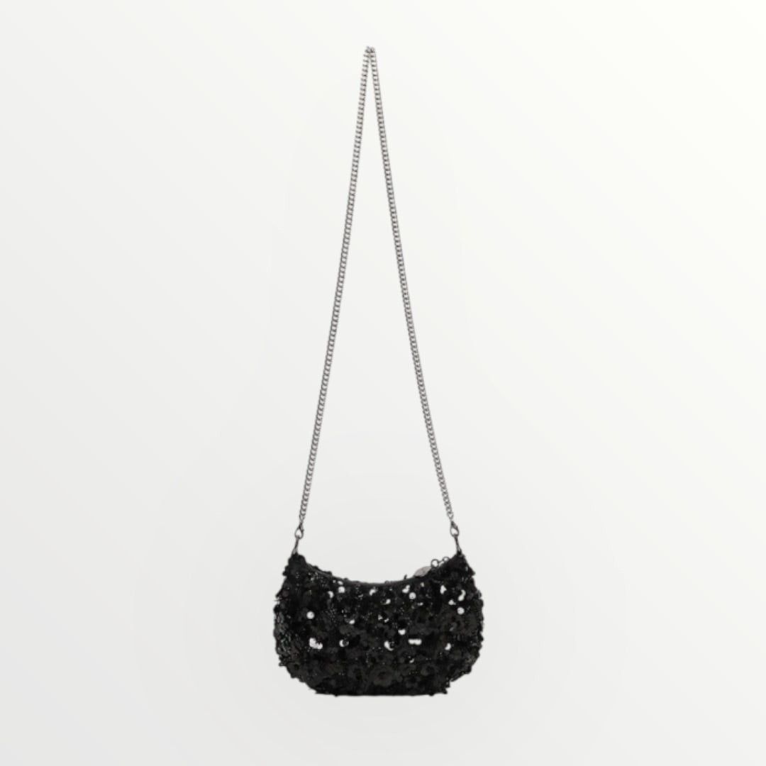MIMI' MUA' - BORSA PAILLETTES CON FIORI