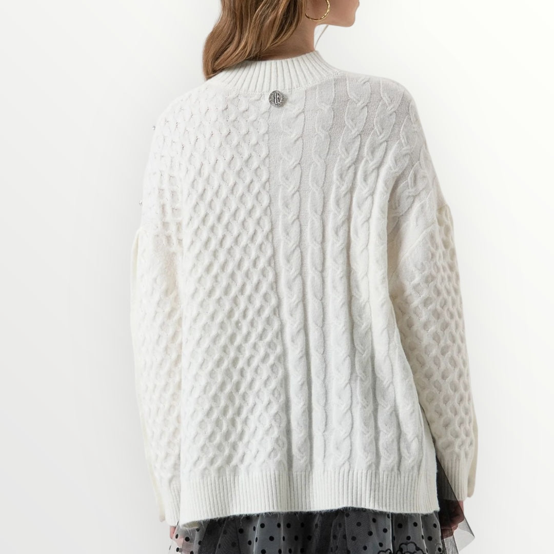 FRACOMINA - MAGLIA OVER CON PUNTO TRECCIA