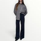 HAVEONE - CAMICIA A QUADRETTINI CON TASCHINO
