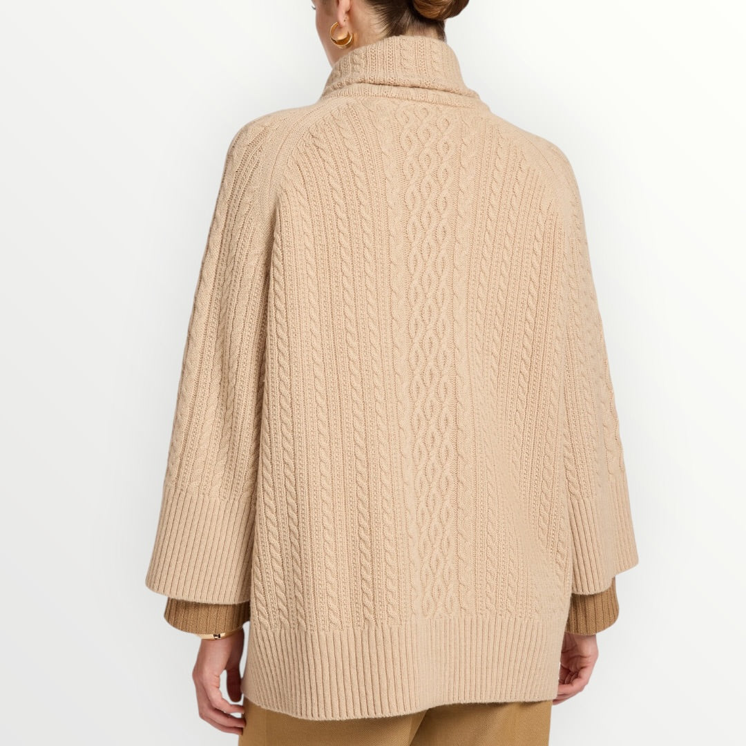ELENA MIRO' - CARDIGAN A TRECCE COLLO ALTO