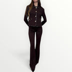 FRACOMINA - PANTALONE CON INSERTI IN ANIMALIER LUCIDI