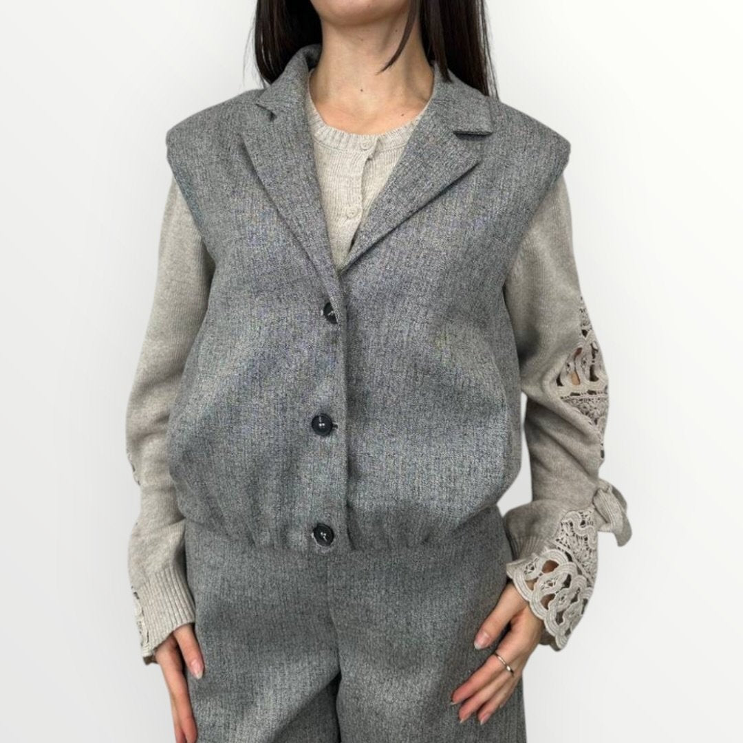 PHILIA LOFT - GILET BOMBER FODERATO CON REVER Immagine principale del prodotto
