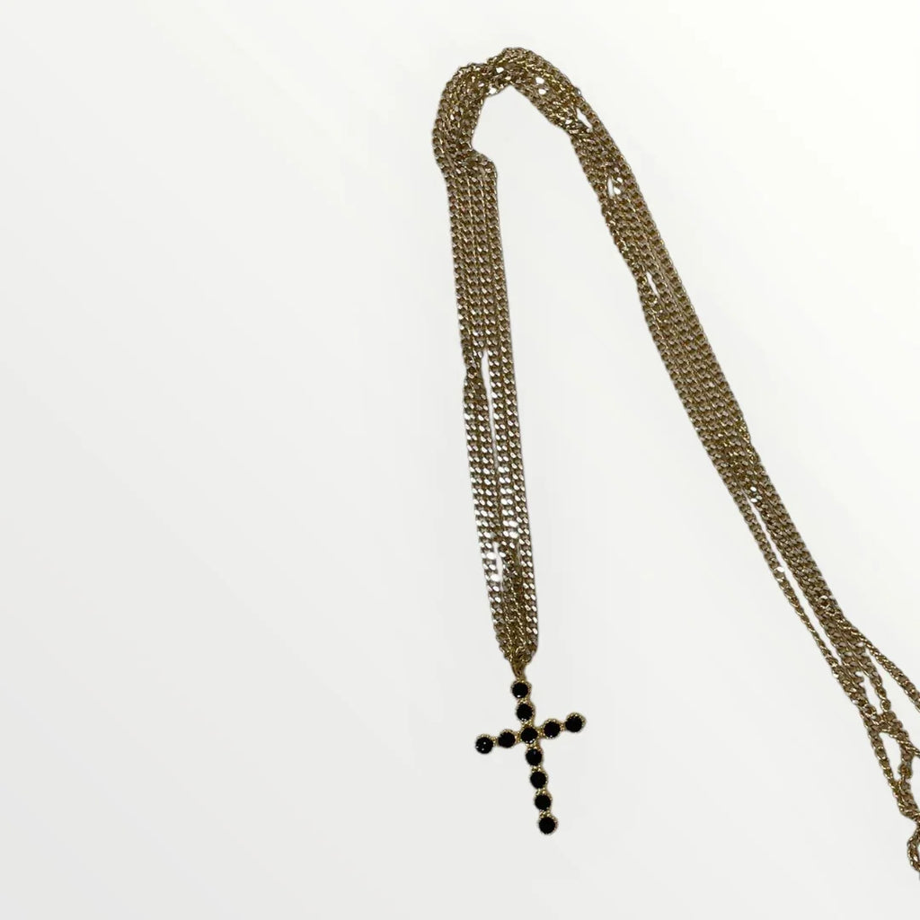 MOMI - COLLANA CROCE NERA