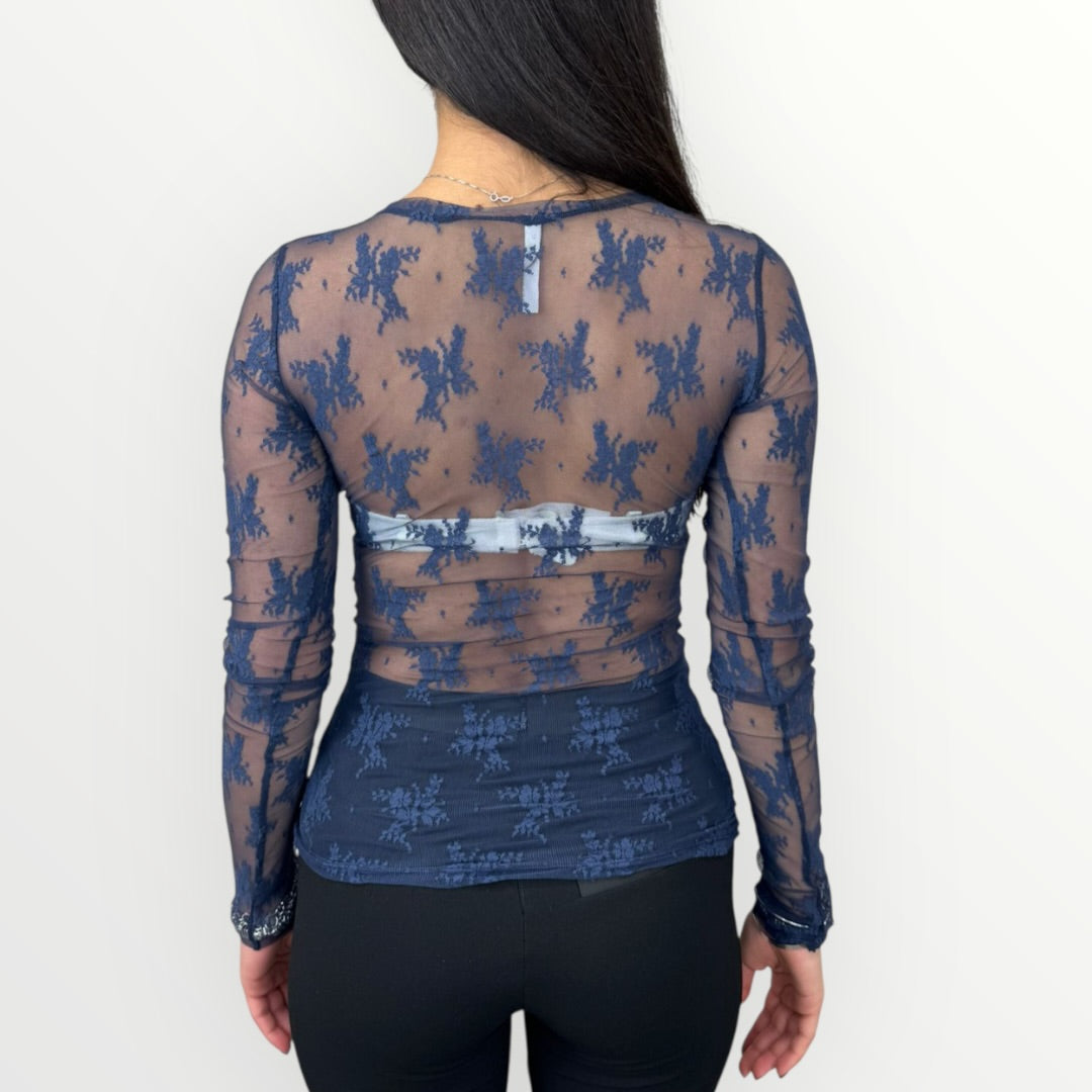 IMPERIAL - T-SHIRT A MANICA LUNGA IN PIZZO