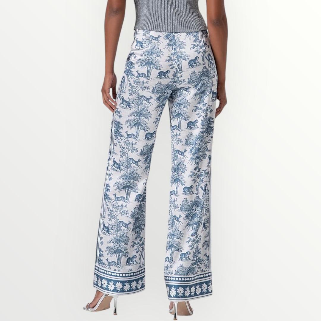 FRACOMINA - PANTALONE A PALAZZO IN FANTASIA