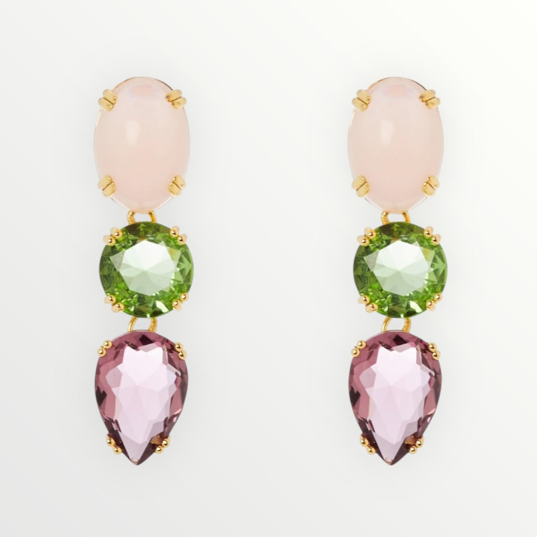 SODINI - ORECCHINO PENDENTE PIETRE COLORATE