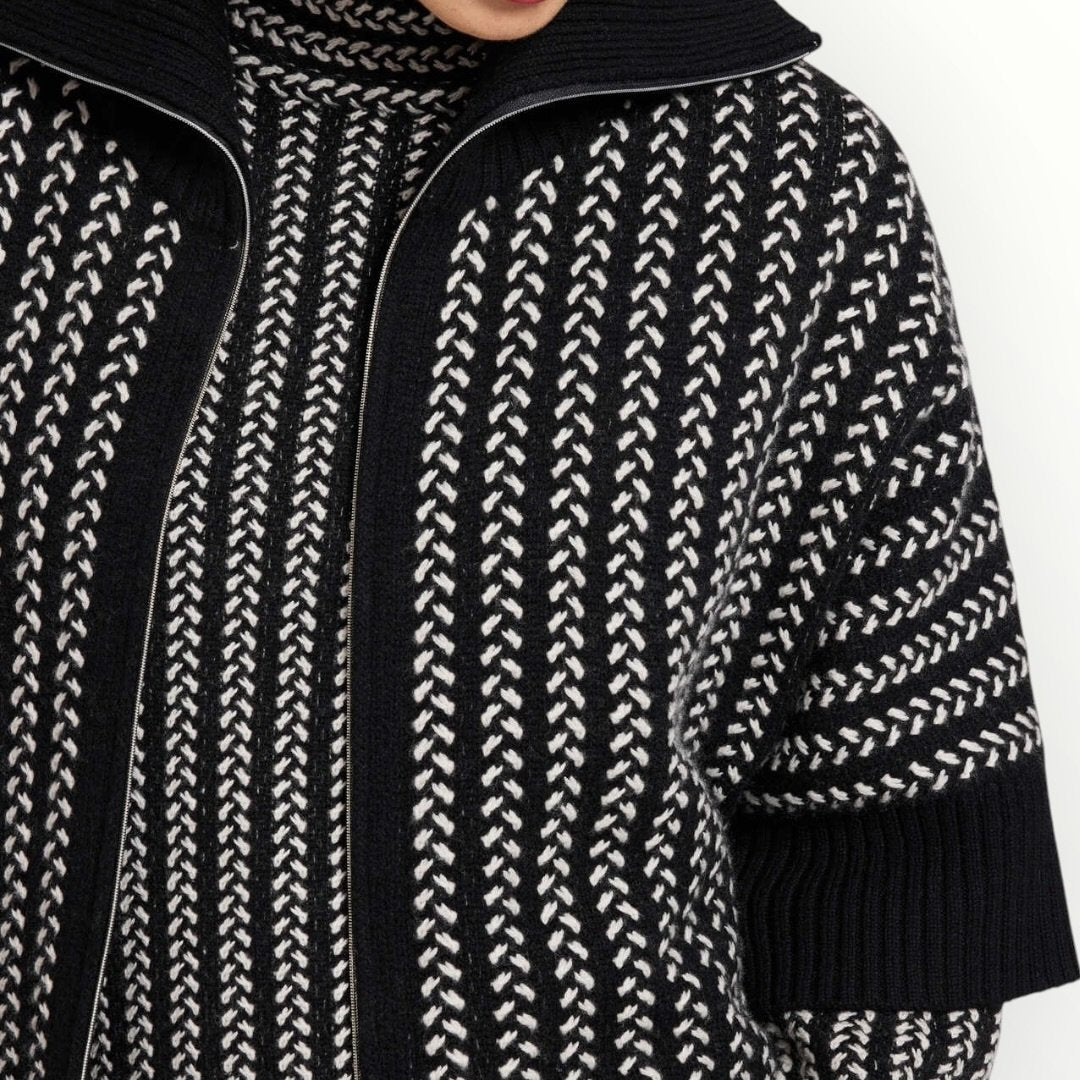 ELENA MIRO' - CARDIGAN A TRECCE CON ZIP