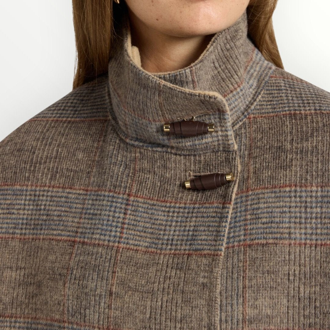 ELENA MIRO' - CAPPOTTO IN CHECK ASIMMETRICO