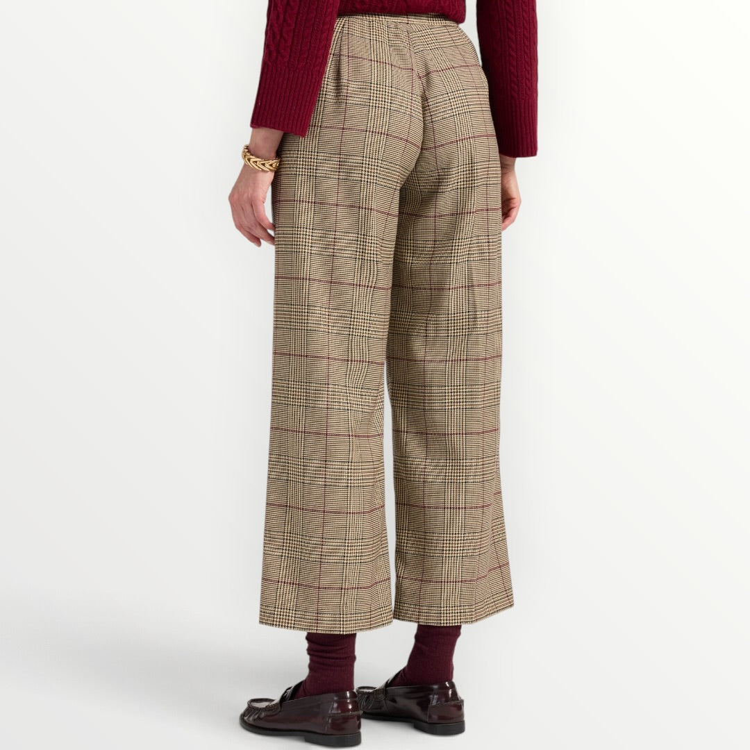 ELENA MIRO' - PANTALONE A PALAZZO IN PRINCIPE DI GALLES
