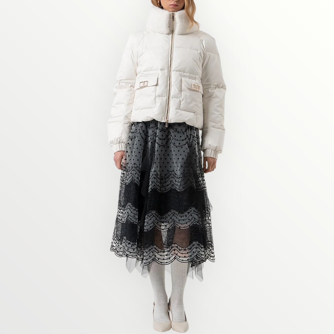 FRACOMINA - PIUMINO CON COLLO DI PELLICCIA